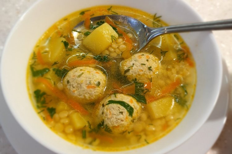 Meatball and Ptitiim Soup