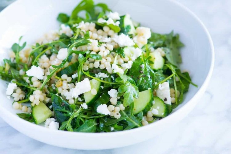 Ptitiim Salad with Cucumbers and Mint