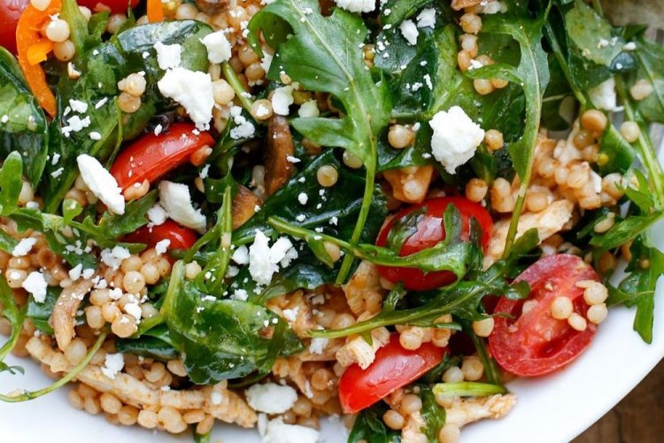 Ptitiim Salad with Feta Cheese