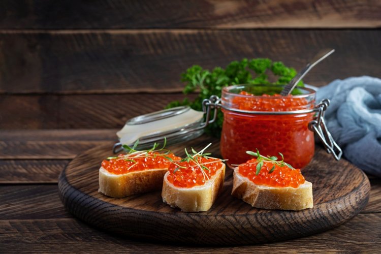 Caviar y mariscos