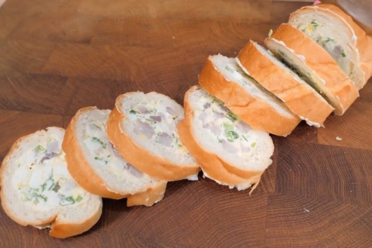 Stuffed Baguette with Herring and Eggs