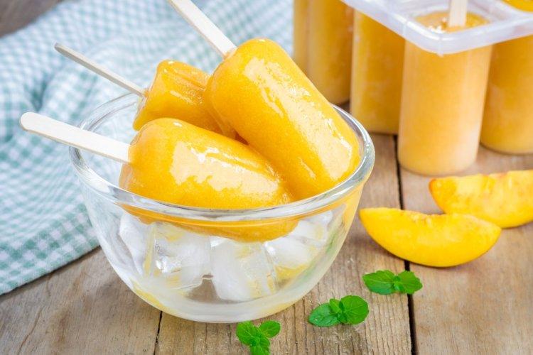 Peach Ice Cream from Greek Yogurt