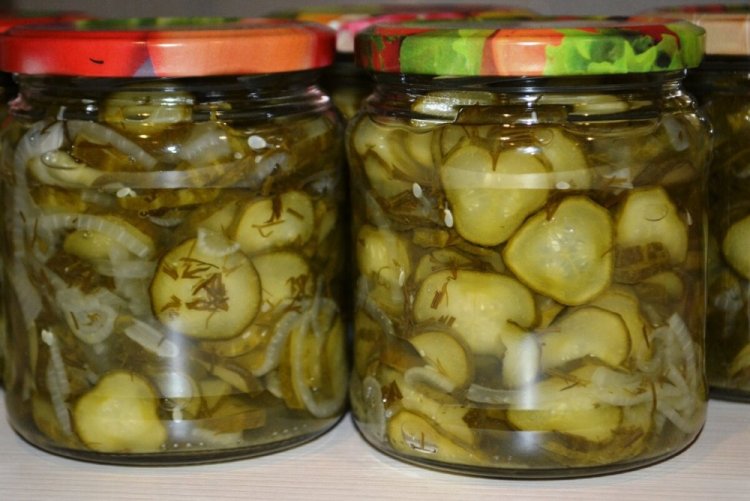 Cucumber and Onion Salad for Winter Without Sterilization