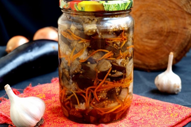 Eggplants with Carrots for Winter Without Sterilization