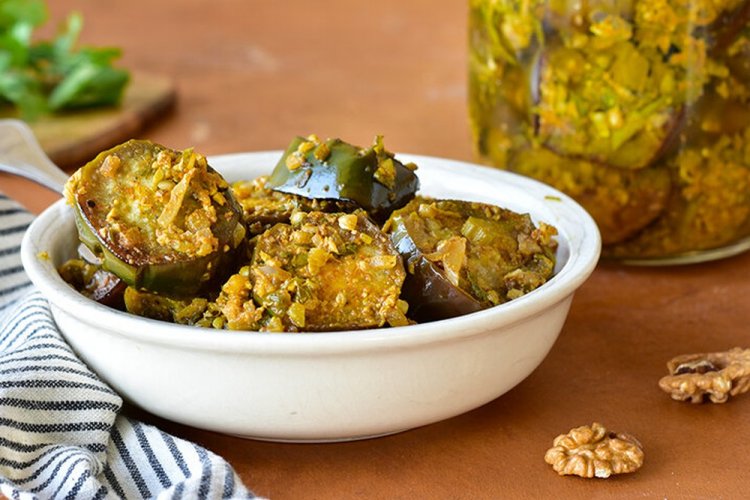 Eggplants with Walnuts for Winter Without Sterilization