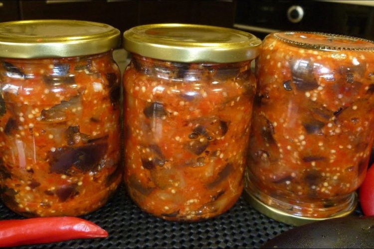 Georgian-Style Eggplants for Winter Without Sterilization