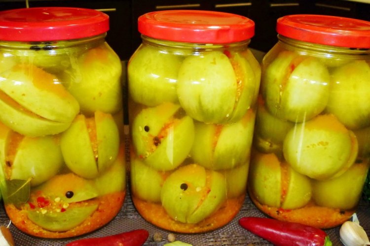 Green Tomatoes for Winter without Sterilization
