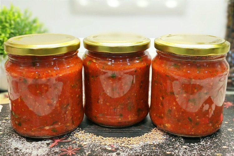 Bell Pepper Adjika with Walnuts for Winter