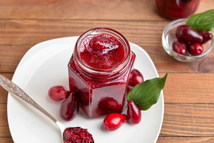 Cornelian Cherry Jam with White Wine