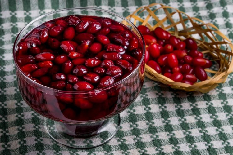 Cornelian Cherry Jam with Pits in Syrup