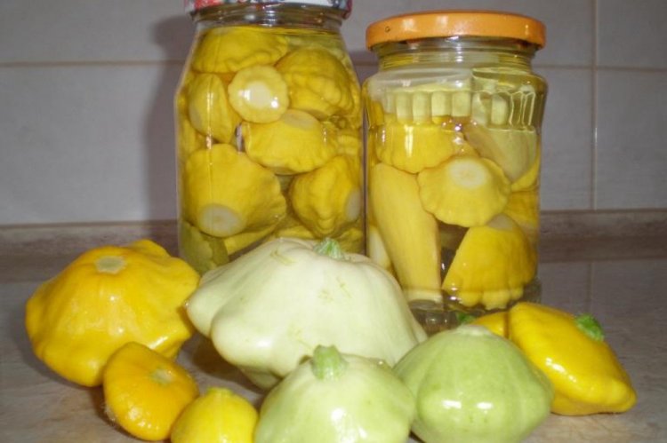 Pattypan Squash Like Milk Cap Mushrooms with Vinegar and Oil