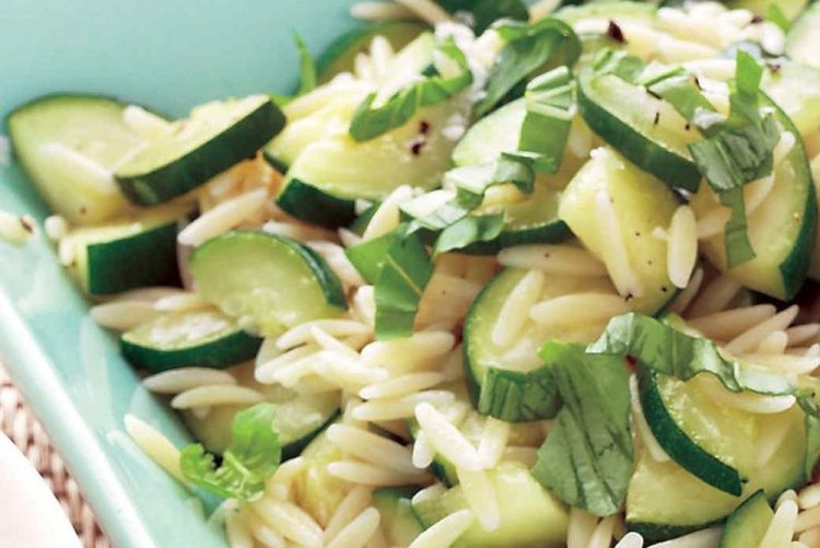 Orzo Pasta Salad with Zucchini and Green Beans