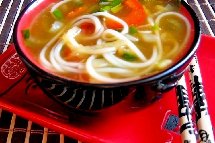 Onion Soup with Rice Noodles