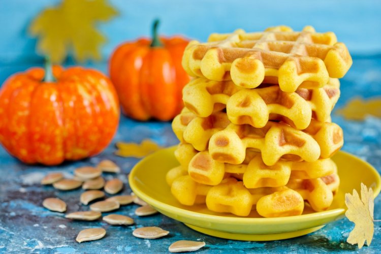 Gofres de calabaza con queso crema