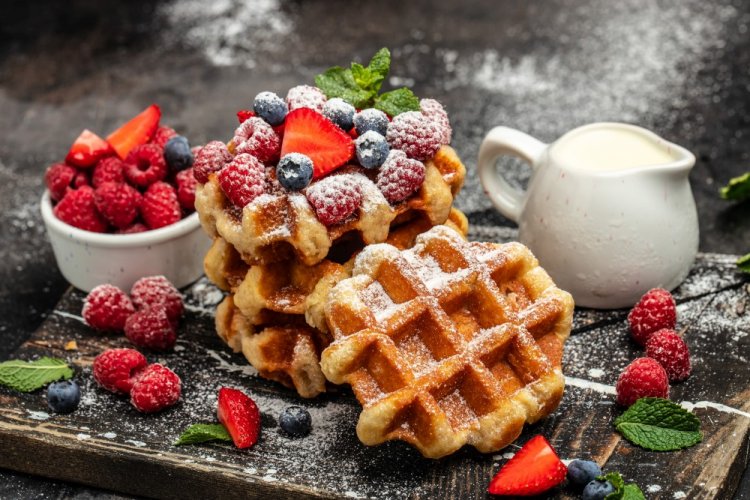 Gofres con requesón y queso crema