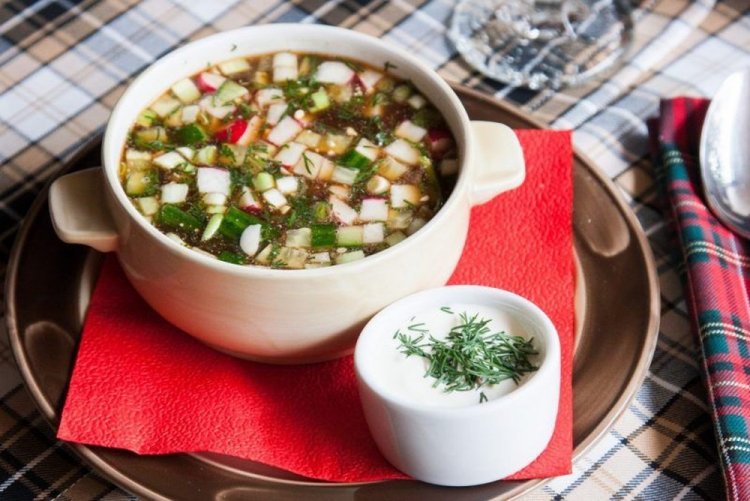 Healthy Okroshka with White Kvass