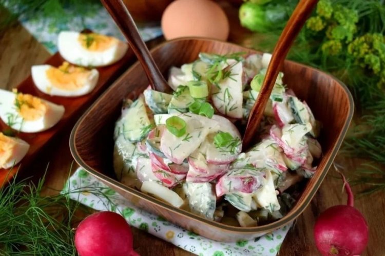 Radish, Egg, and Cucumber Salad