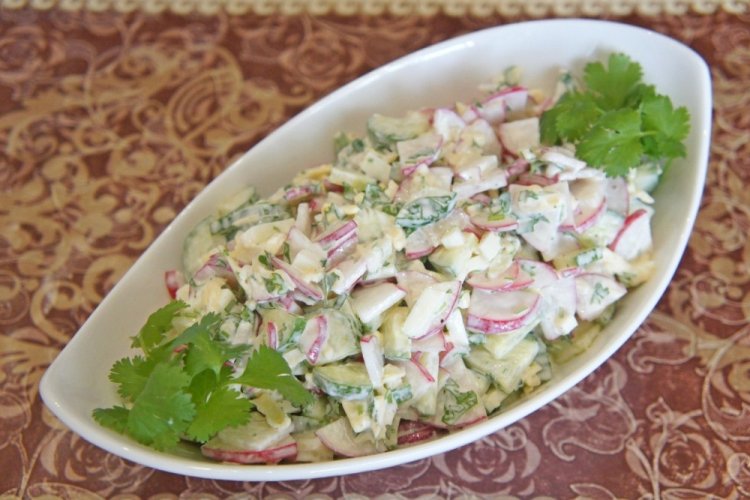 Radish, Egg, and Cheese Salad