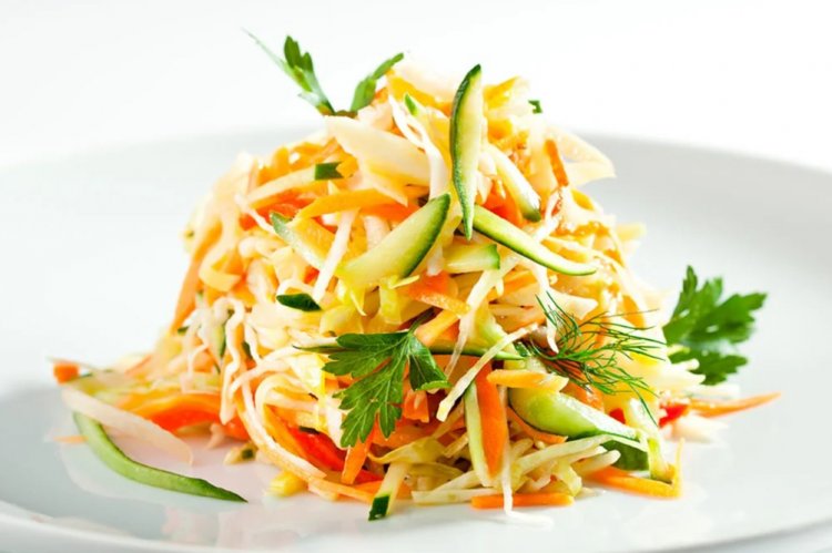 Cabbage, Cucumber, and Daikon Salad
