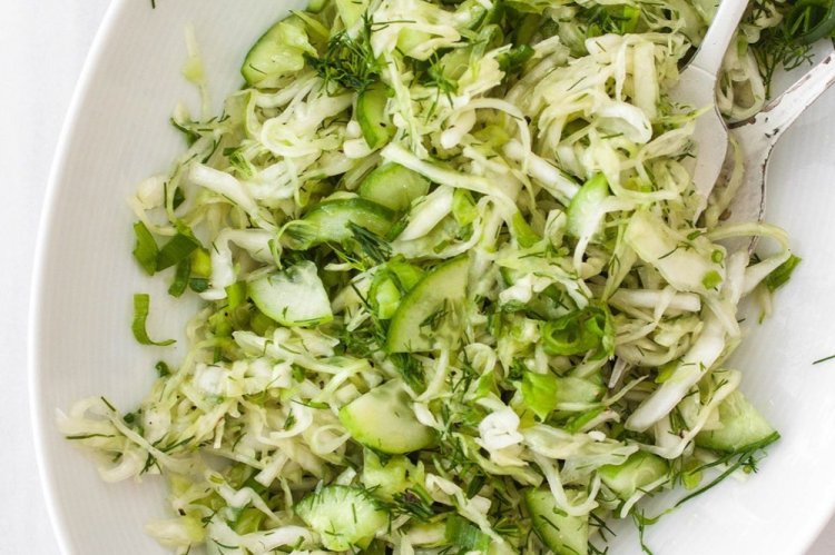 Cabbage, Cucumber, and Avocado Salad