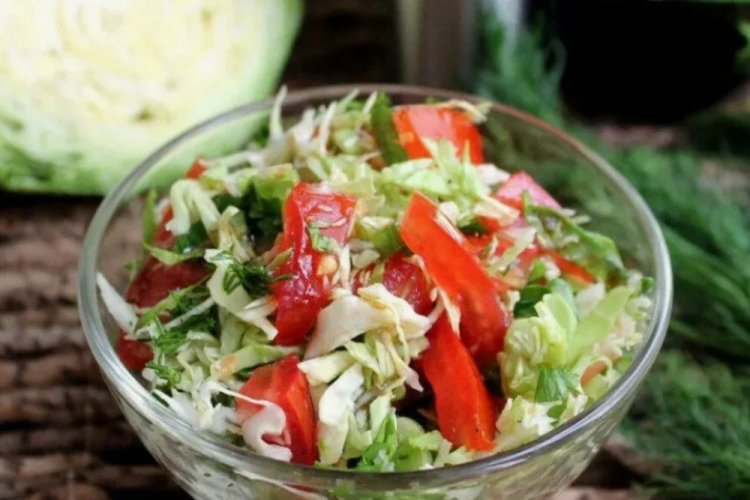 Cabbage, Cucumber, and Tomato Salad