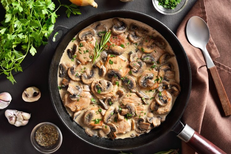 Beef Medallions with Mushrooms in Sour Cream