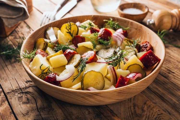 Bavarian Salad with Hunter's Sausages