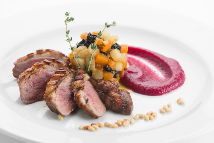 Duck Medallions with Rosemary and Thyme in a Pan