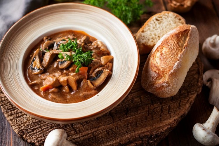 Pork Heart with Mushrooms