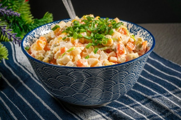 Olivier Salad with Pork Heart