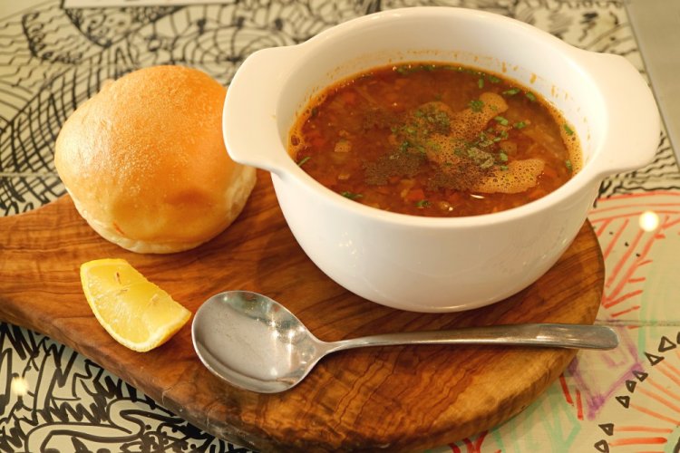 Pea Soup with Tomatoes for Winter