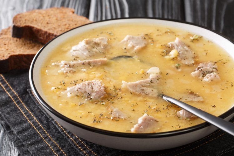 Pea Soup with Pork in an Autoclave for Winter