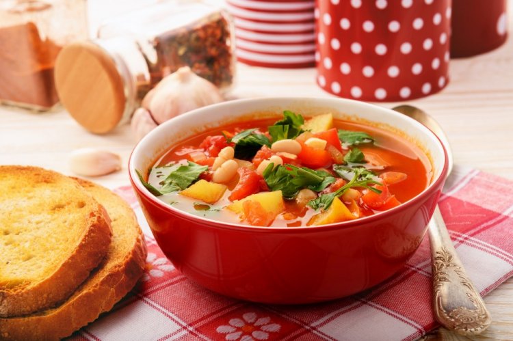 Bean Soup with Zucchini for Winter