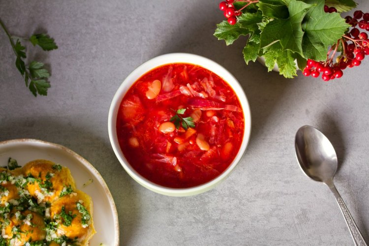 Borscht with Beans for Winter