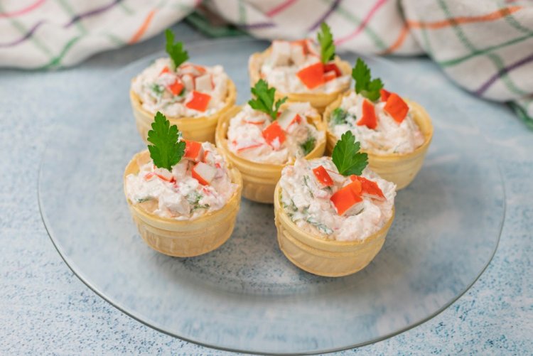 Tartlets with Crab Sticks