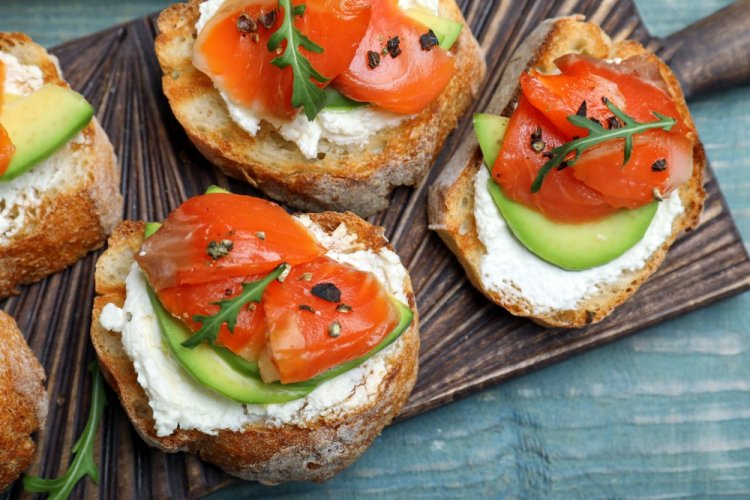 Bruschetta with Salmon and Avocado