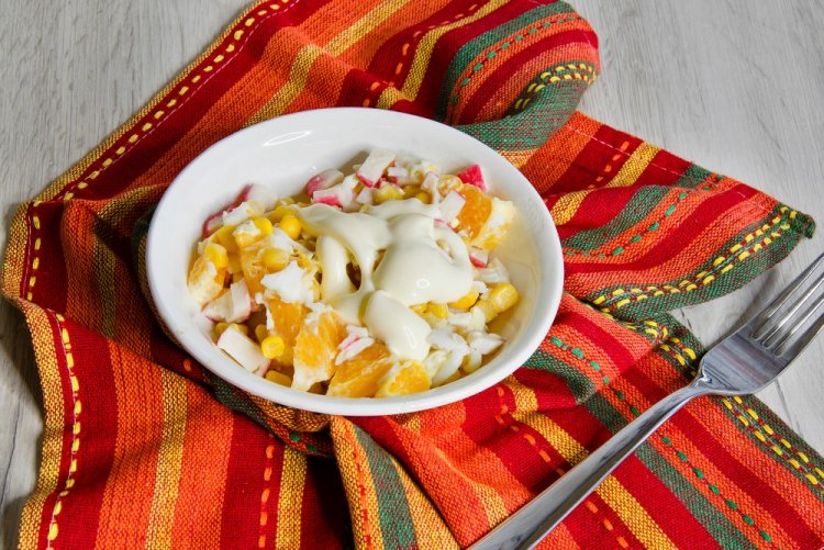 Crab Stick and Orange Salad