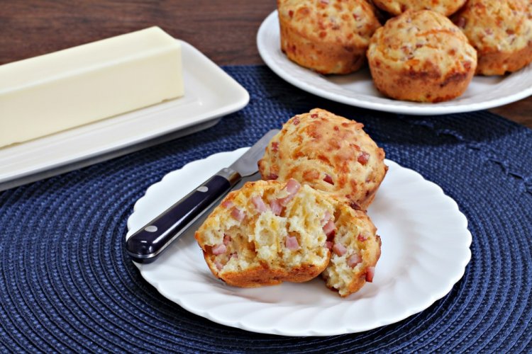 Ham and Cheese Muffins with Kefir