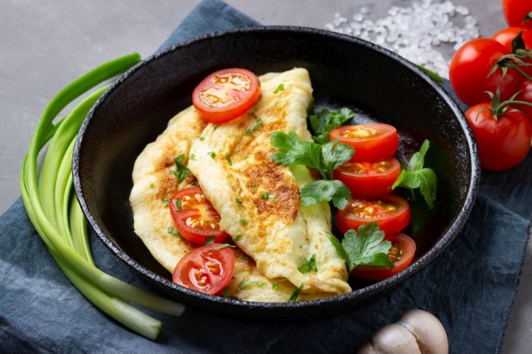 Air Fryer Omelet with Green Onions