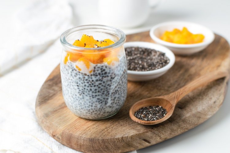 Protein Pudding with Coconut Milk and Chia Seeds