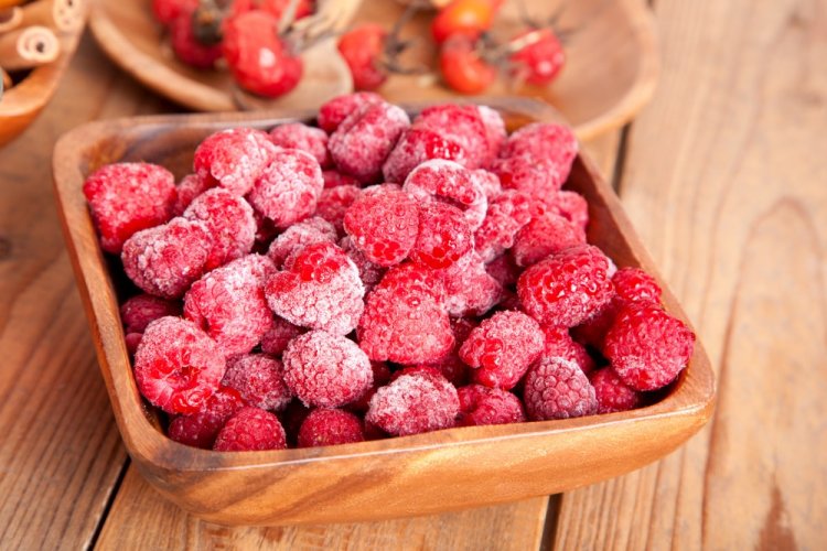 Frambuesas azucaradas congeladas