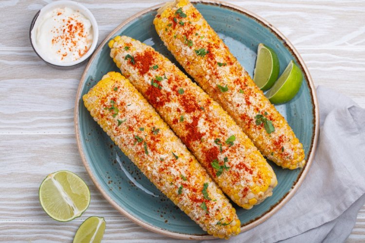 Baked Corn with Cream Cheese and Paprika in the Oven