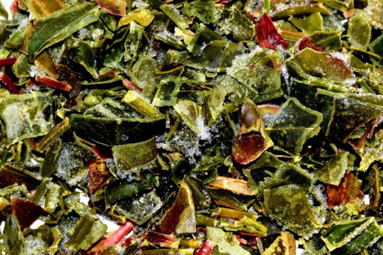 Frozen Sorrel in Plastic Wrap