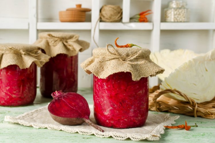 Beetroot with Cabbage for Borsch in Winter