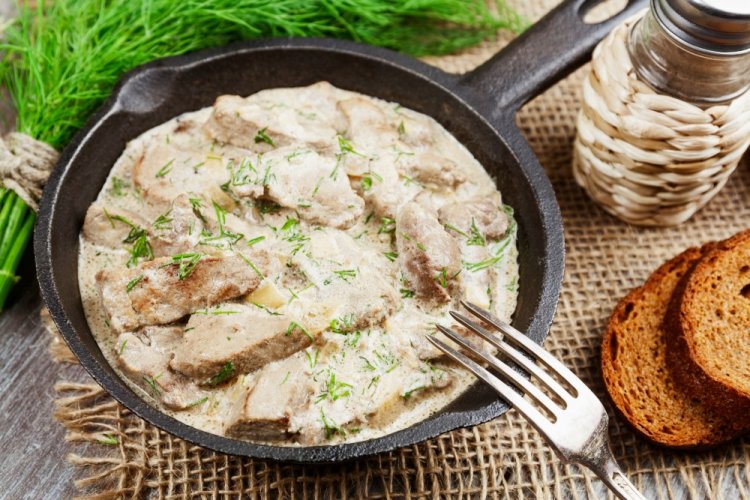 Chicken Liver in Flour Breading and Sour Cream