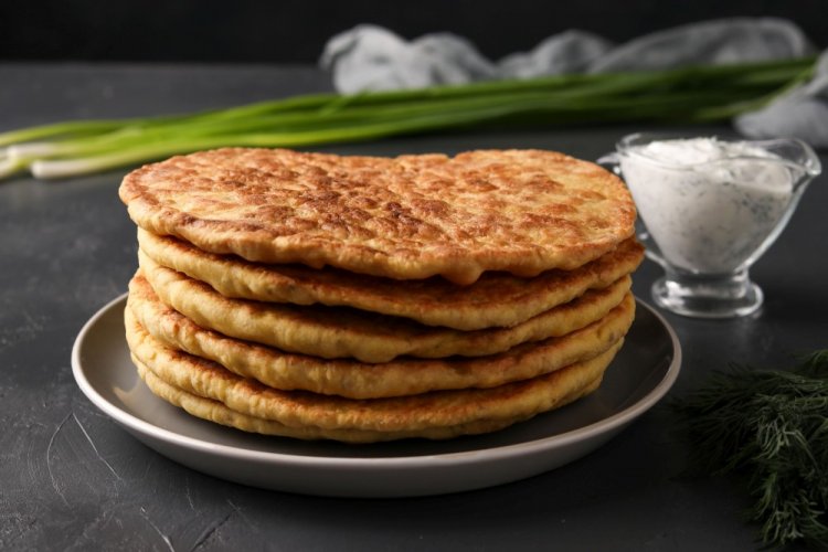Flatbreads with Cheese and Spinach in a Skillet