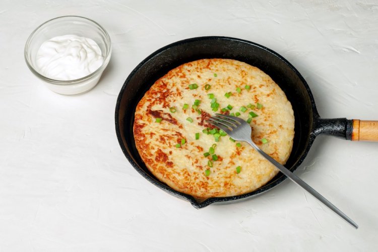 Potato Flatbreads with Cheese in a Skillet