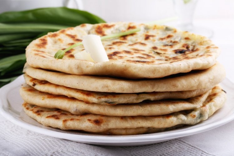 Flatbreads with Cheese and Egg in a Skillet