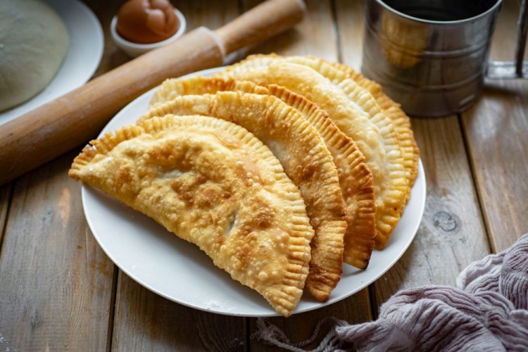 Homemade Chebureki in a Frying Pan