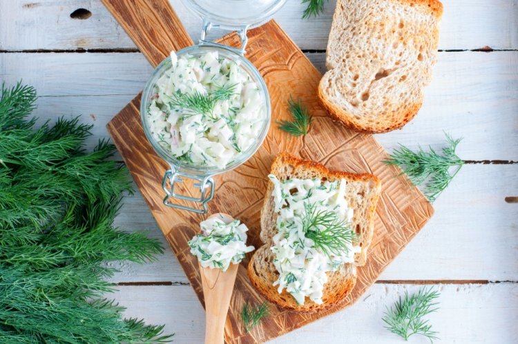 Crab Stick Spread with Sour Cream and Dill